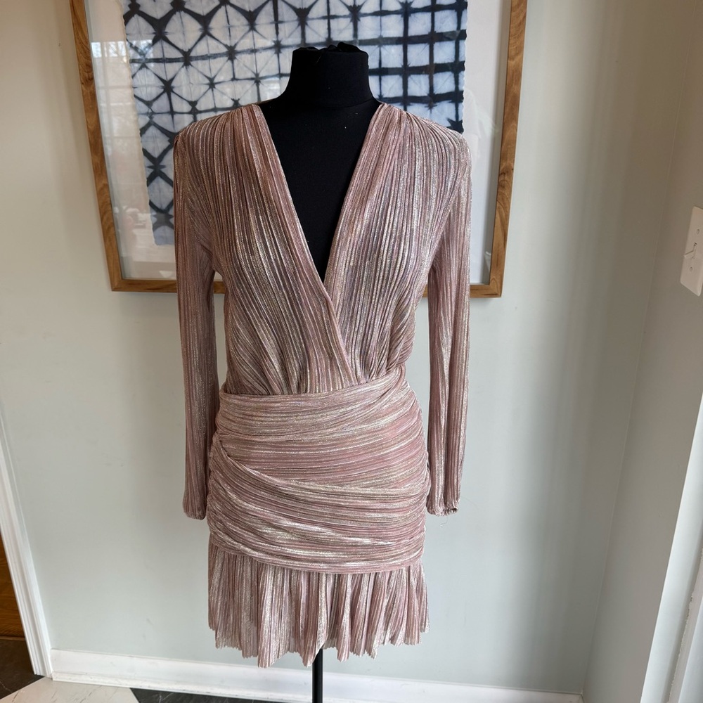 Maje Lurex Draped Wrap-Effect Dress